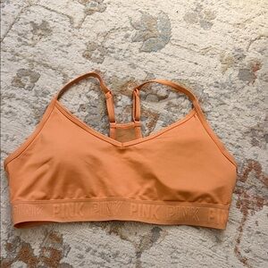 PINK Victoria's Secret Peach Orange Logo Elastic Bralette